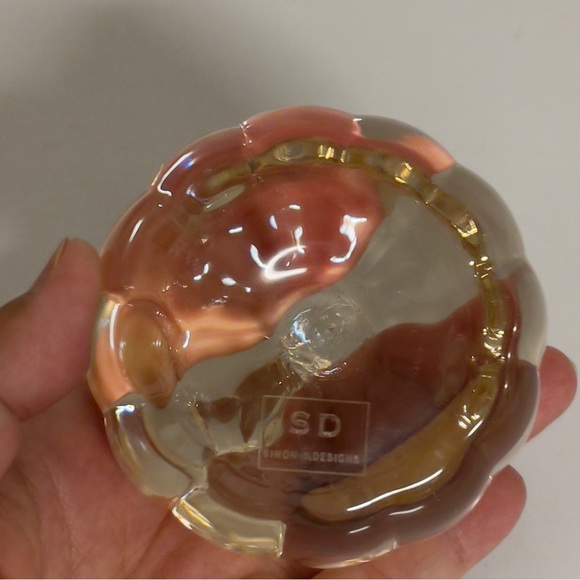 Vintage Simon Design crystal pumpkin Decor / paperweight - Picture 3 of 4